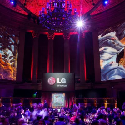 Digital projection along with stage.