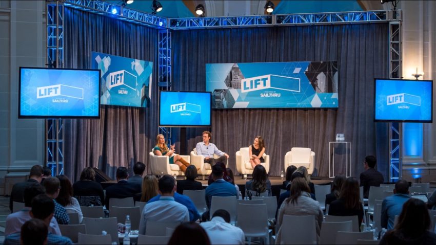 Speakers on the main stage.