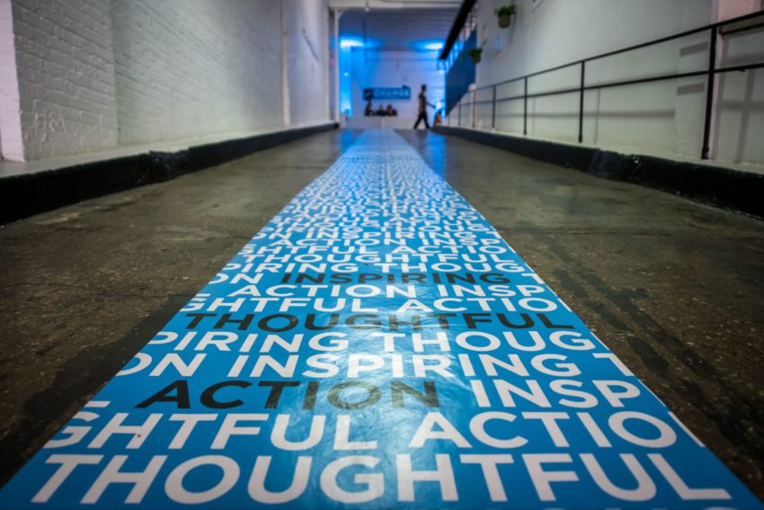 Floor decorations at the summit.